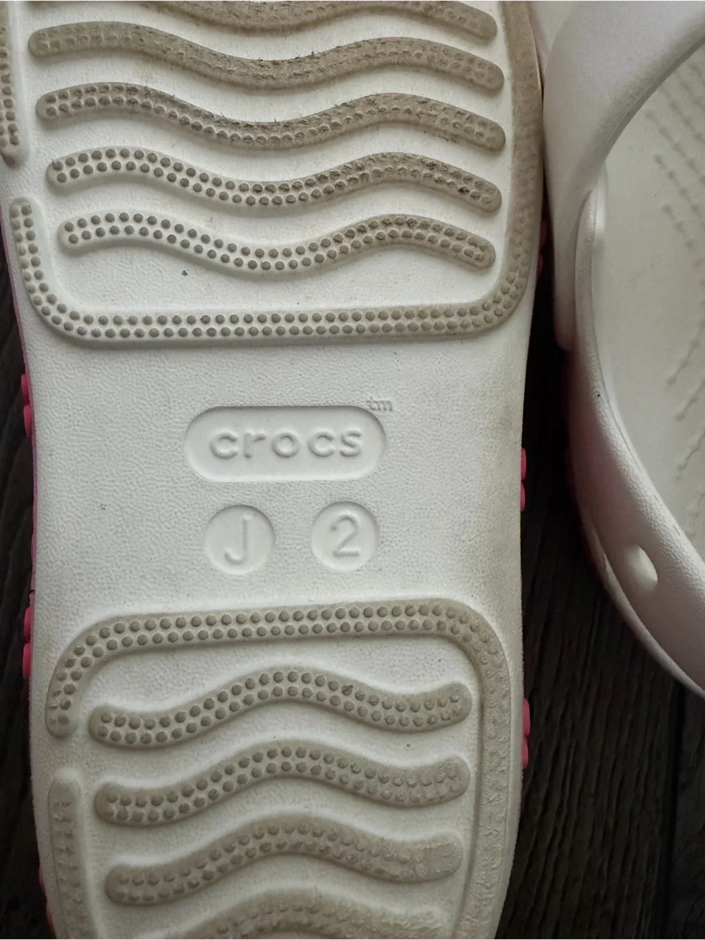 CROCS White Kids Sandals with Pink Bow and Paw-Trim